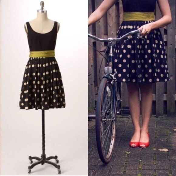 ANTHROPOLOGIE Corey Lynn Calter Slice of Lime Vintage Look Fit Flare Dress 2 XS - Picture 11 of 12